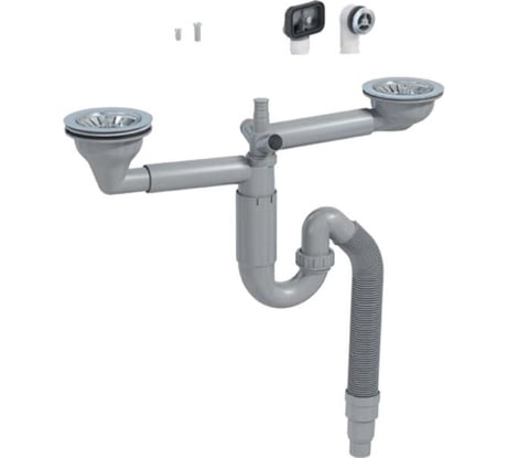 Сифон для мойки Prevex двойной P-loc PL2-D9CF5-SANT-01