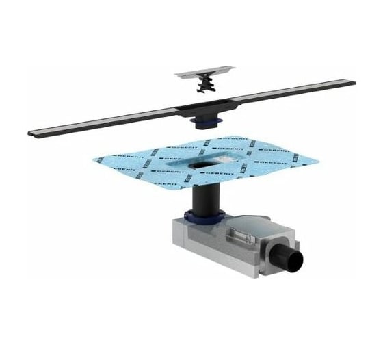 Канал для душа Geberit CleanLine 20 черн/нерж, готовое решение 152.450.00.1 00000088806 1