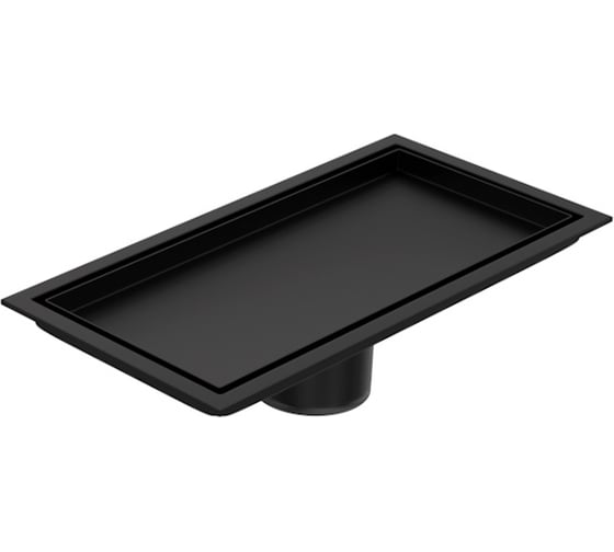 Трап для душа под плитку Teymi с сухим затвором вертикальный выпуск Aina 10х20 черный T90350 T90350 ЦБ-00270762 1