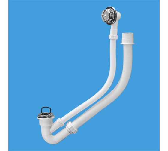 Обвязка для ванны McAlpine пластиковая решетка хром/пластик (L500ммхD25мм) выход Дн=50мм MRB4C 1