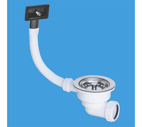 Перелив McAlpine с прямоугольным сливом на113 вых. гориз. компрессионный Ду=40мм, и со съем. реш OR2-113ES 1