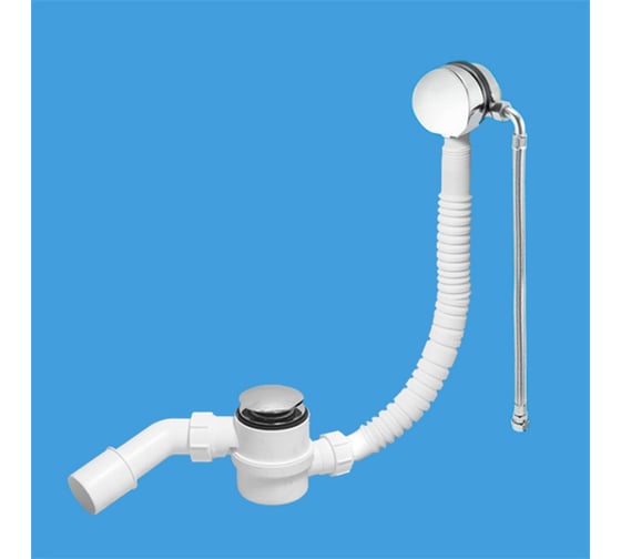 ПолуавтоматТ пластиковый McAlpine (кнопка) с коленом (Lперелива=330-700мм)(наполнение из узла перелива) MRB11F 1