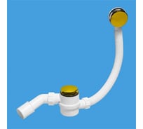 ПолуавтоматТ пластиковый McAlpine (кнопка) с коленом (Lперелива=700мм)  цвет - золото MRB12-G