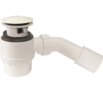 Сифон McAlpine для ванн с внутр. переливом, тип кнопка (выпуск D70мм) с трубкой 40/50, цвет-белый MRB15-WH