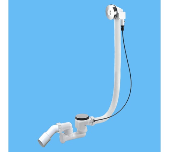 Трап для ванны McAlpine с автопереливом (L1000ммxD34мм), метал.головкой нажимного действия MRB13CB2 1