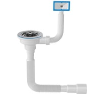 Евросифон гофрированный Nova l=750мм, выпуск 114мм (3 ½) для нерж. мойки, с прямоуг. переливом 1247