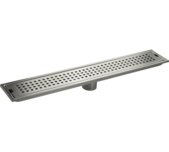 Трап линейный САНАКС 600 х 80 мм, вертикальный выпуск с гидрозатвором, из нержавеющей стали, цвет сатин 00043 1