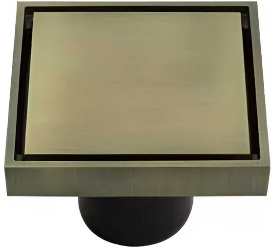 Трап ООО ПКФ Сварком д= 50 вертикальный латунный, решетка под бронзу 100х100, обр. клапан (уп/1шт) СанТех s048611 1