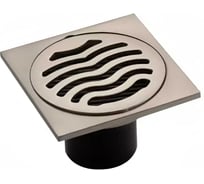 Трап ООО ПКФ Сварком д= 50 вертикальный нерж. сталь, решетка 100х100, сухой затвор, хром матовый (уп/1шт) СанТех s076089