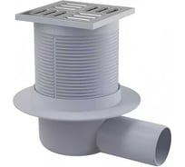 Трап ООО ПКФ Сварком д= 50 горизонтальный пласт, решетка нерж 105х105, гидрозатвор (уп/1шт) СанТех s064354