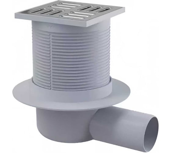 Трап ООО ПКФ Сварком д= 50 горизонтальный пласт, решетка нерж 105х105, гидрозатвор (уп/1шт) СанТех s064354 1