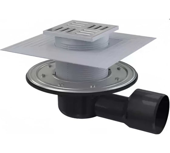 Трап ООО ПКФ Сварком д= 50/75 горизонтальный пласт, решетка нерж 105х105 (уп/1шт) СанТех s044503 1