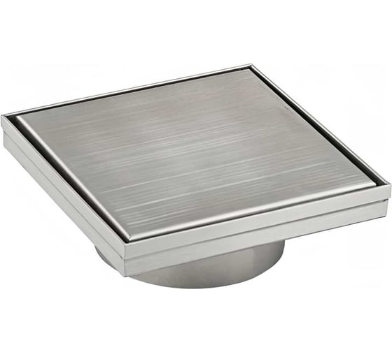 Трап ООО ПКФ Сварком д=100 вертикальный пласт, решетка нерж 150х150, литой, сухой затвор, сатин (уп/1шт) СанТех s076092 1
