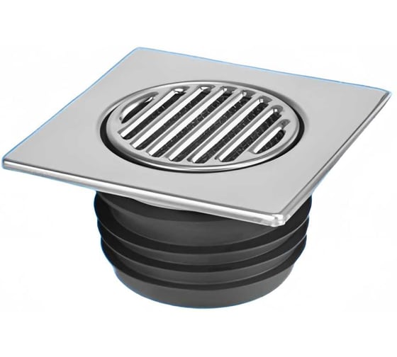 Трап ООО ПКФ Сварком д=100/90 вертикальный 150х150, с обр.клапаном и сухим затвором (уп/1шт) СанТех s027899 1