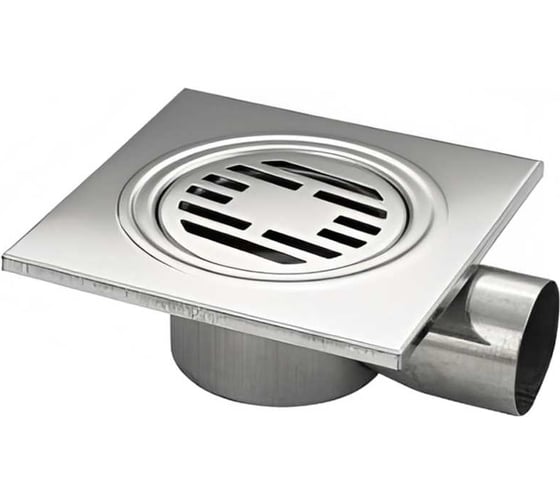 Трап ООО ПКФ Сварком д=50 горизонтальный нерж, решетка нерж.150х150 (уп/1шт) СанТех s057737 1