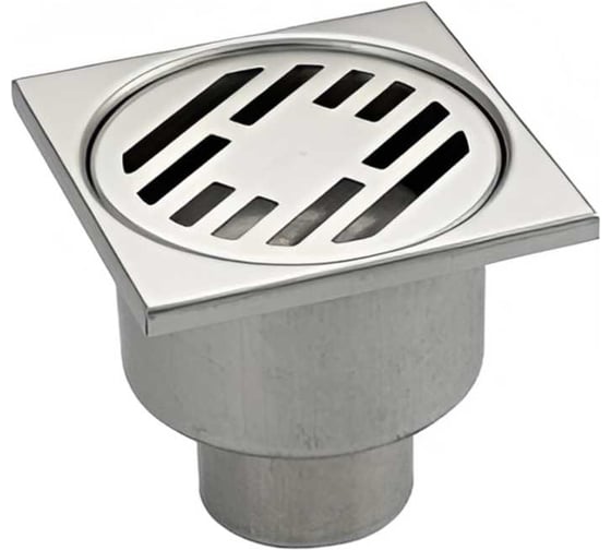 Трап ООО ПКФ Сварком д=50 вертикальный нерж, решетка нерж.100х100 (уп/1шт) СанТех s057703 1