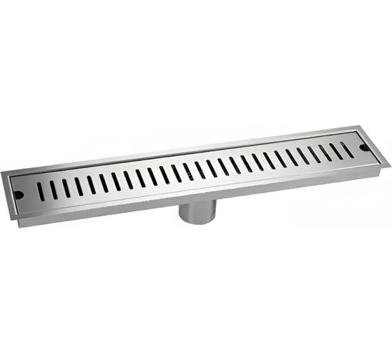 Трап ООО ПКФ Сварком д=50 вертикальный нерж, решетка нерж.сатин 500х100 с гидрозатвором (уп/1шт) СанТех s076088 1