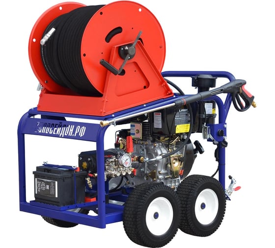 АВД для промывки канализации Посейдон 140 бар, 30 л/мин, дизель, насос Annovi Reverberi (Италия), Посейдон D15-140-30-L-4W-Reel2 1