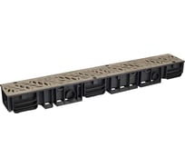 Лоток водоотводный пластиковый ЛВП Classic AQD DN100 H100 с решеткой пластиковой капучино AQUADRENAG Q10100-PFС Q10100-PFC
