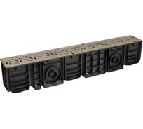 Лоток водоотводный пластиковый ЛВП Classic AQD DN100 H185 с решеткой пластиковой капучино AQUADRENAG Q10185-PFС Q10185-PFC