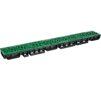 Лоток водоотводный пластиковый AQUADRENAG ЛВП Classic AQD DN100 H58 с решеткой пластиковой зеленой Q1058-PFG