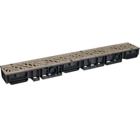 Лоток водоотводный пластиковый ЛВП Classic AQD DN100 H80 с решеткой пластиковой капучино AQUADRENAG Q1080-PFС Q1080-PFC