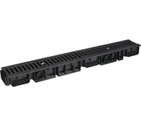 Лоток водоотводный пластиковый AQUADRENAG ЛВП Classic AQD DN100 H80 с решеткой чугунной и крепежом, Q1080-CH