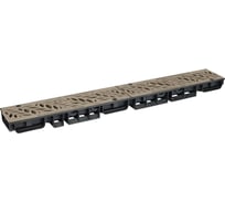 Лоток водоотводный пластиковый ЛВП Classic AQD DN100 H58 с решеткой пластиковой капучино AQUADRENAG Q1058-PFС Q1058-PFC