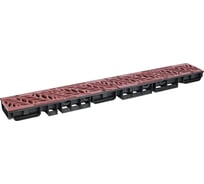 Лоток водоотводный пластиковый AQUADRENAG ЛВП Classic DN100 H58 с решеткой пластиковой коричневой Q1058-PFBr