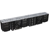 Лоток водоотводный пластиковый AQUADRENAG ЛВП Classic AQD DN100 H185 с решеткой пластиковой серой Q10185-PFGr