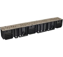 Лоток водоотводный пластиковый ЛВП Classic AQD DN100 H145 с решеткой пластиковой капучино AQUADRENAG Q10145-PFС Q10145-PFC