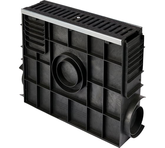 Пескоуловитель пластиковый усиленный AQUADRENAG Classic AQD DN100 с решеткой чугунной ВЧ50, кл.С250 QL10430-CH 1