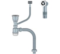 Сифон для кухни ORIO с выпуском 3 1/ 2, с универсальным переливом, корзиной для мусора и гибкой трубой Д-11052У