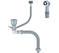 Сифон для кухни ORIO с выпуском 3 1/ 2, сухой затвор, с универсальным переливом, отводом, корзиной для мусора и гибкой трубой Д-11053У