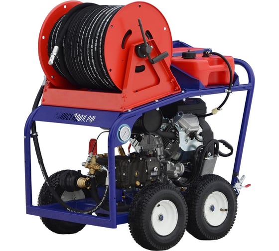 Каналопромывочный аппарат Посейдон 150 бар, 50 л/мин, бензин, насос Annovi Reverberi B24-150-50-R-Reel 1