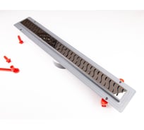 Душевой лоток ДТРД Гармония 700мм глянец СЕРЫЙ, боковой слив D-50 мм, HR-700S-DT