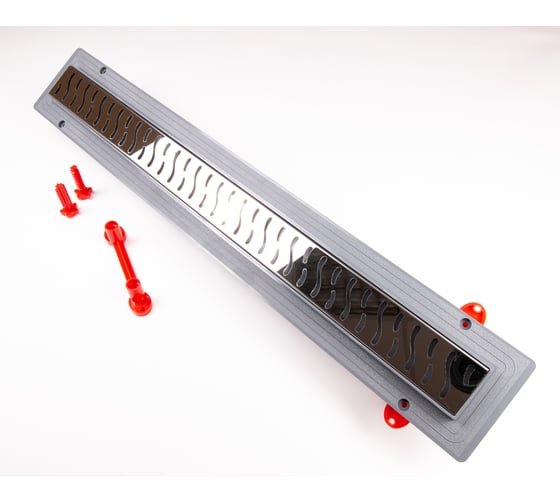 Душевой лоток ДТРД Гармония 800мм глянец СЕРЫЙ, боковой слив D-50 мм, HR-800S-DT 1