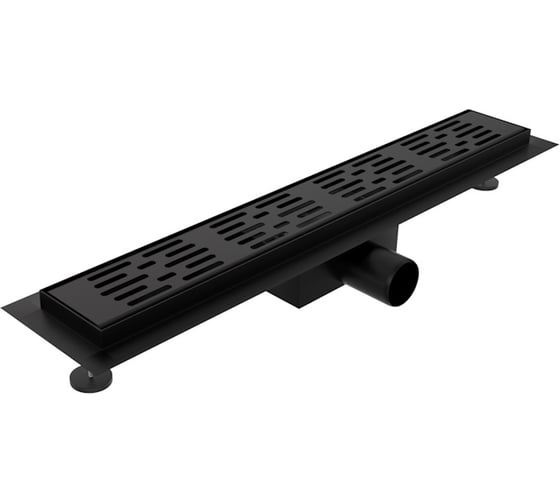 Трап для душа Teymi Ellie с гидрозатвором, горизонтальный выпуск, 10х50, c решеткой черный T90372 ЦБ-00270776 1