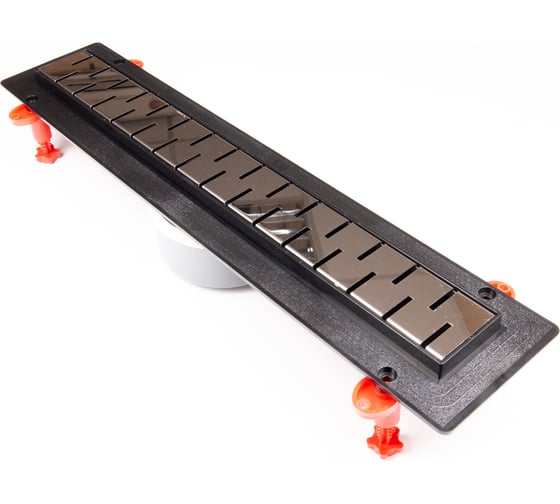 Душевой лоток ДТРД Мелодия 500мм ЧЁРНЫЙ, боковой слив D-50 мм, ML-500B-DT 1