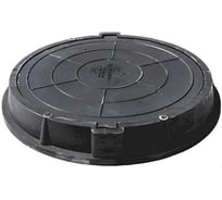 Люк Сантехкомплект полимер (тяжелый) круг 760х630 h=110 150кН сер/чер 004-0164