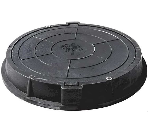 Люк Сантехкомплект полимер (тяжелый) круг 760х630 h=110 150кН сер/чер 004-0164 1