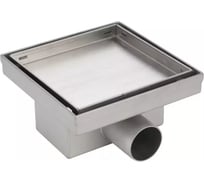 Трап душевой нержавеющий VIEIR 15х15 угловой с сухим затвором рисунок волна для дизайнерских душевых VER15A