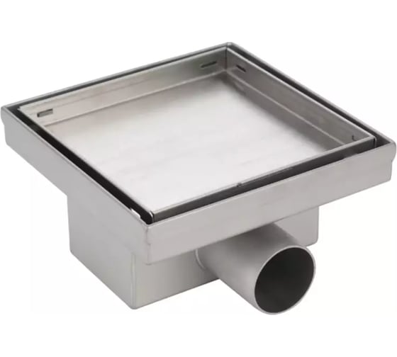 Трап душевой нержавеющий VIEIR 15х15 угловой с сухим затвором рисунок волна для дизайнерских душевых VER15A 1