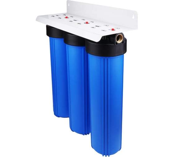 Корпус магистральный фильтра Гейзер С23 тройной 20BB 1” ВР, лат., мет. скоба 50793 1