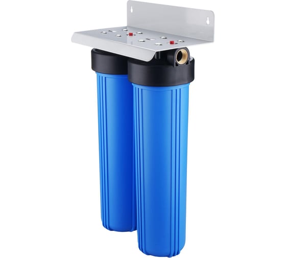 Корпус магистральный фильтра Гейзер С23 двойной 20BB 1” ВР, лат., мет. скоба 50792 1