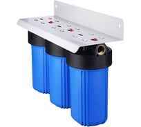 Корпус магистральный фильтра Гейзер С23 тройной 10BB 1” ВР, лат., мет. скоба 50791