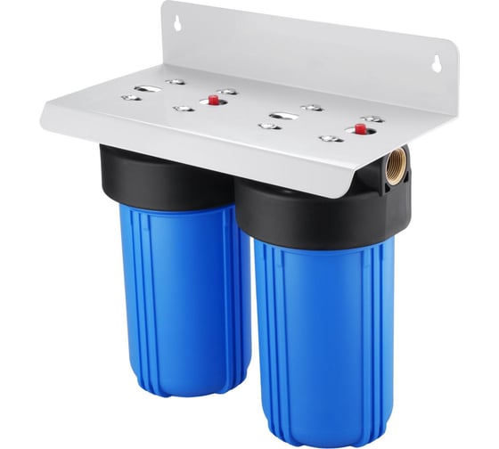 Корпус магистральный фильтра Гейзер С23 двойной 10BB 1” ВР, лат., мет. скоба 50790 1