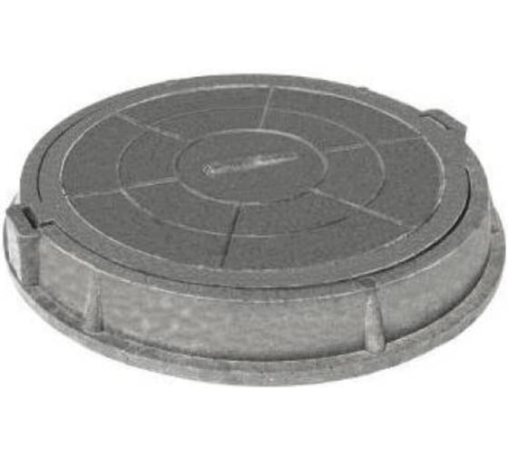 Люк Сантехкомплект полимер (средний) круг 760х630 h=110 125кН сер/чер 004-0043 1