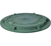 Люк полимер Сантехкомплект (легкий сад) круг 750х580 h=60 зел 15кН 004-0062