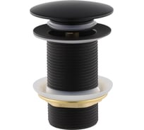 Донный клапан для раковины VIEIR латунный, без перелива, большой, черный, VER21A-C